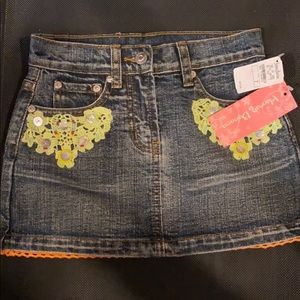 NWT Hannah Banana denim embellished skirt 7